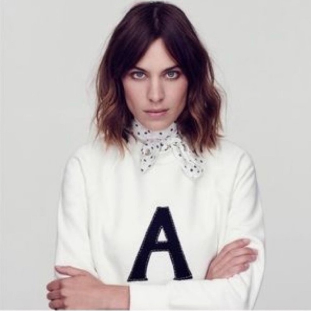 Alexa Chung for AG Adriano Big A Varsity Crewneck